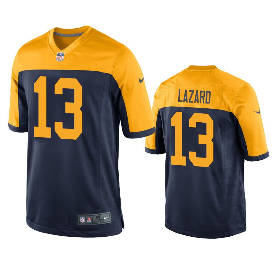 Men Green Bay Packers 13 Allen Lazard Nike Navy Throwback Game NFL Jersey